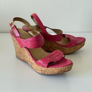 Barney’s New York Pink Wedge Sandals, Size 40